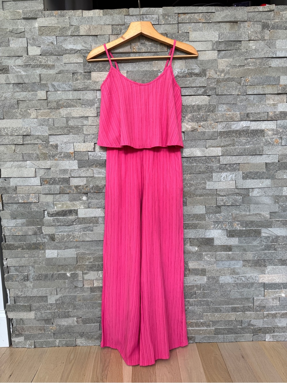 Pink Crop Top and Wide Leg Pant Set XS 2